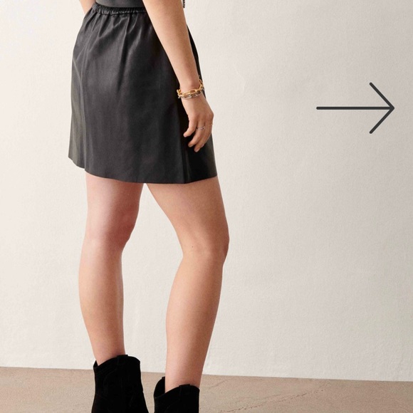 BA&SH black leather skirt NEW NWT size M - Picture 3 of 10
